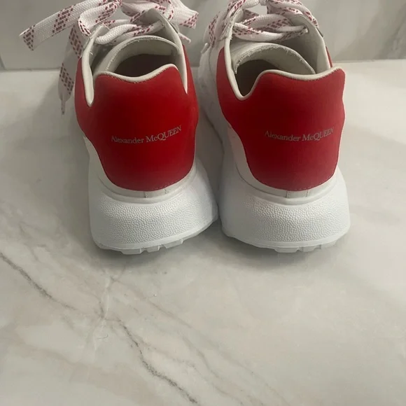 Alexander McQueen Leather Court Trainer Sneakers Sz 38 - Picture 2 of 6